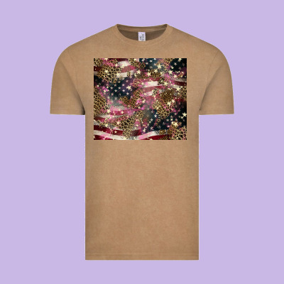American Flag Leopard Pinktumbler Vintage Tee Designed By Howdyjamesfarm