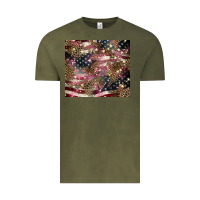 Vintage Olive American flag leopard pinktumbler Vintage Tee - HowdyJamesFarm