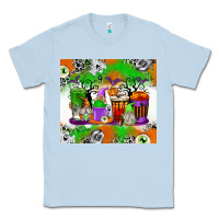 Dusty Blue Halloween Coffee Cups Classic Tee - texasbilliewilder
