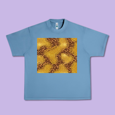 Gold Glitter With Leopard Pattern Urban Heavy Tee Designed By Tumblerdesignbyshophia