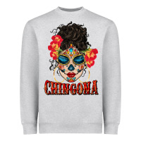 Heather Grey chingona latina bun mama Heavyweight Sweatshirt - BundleAndBundleShop