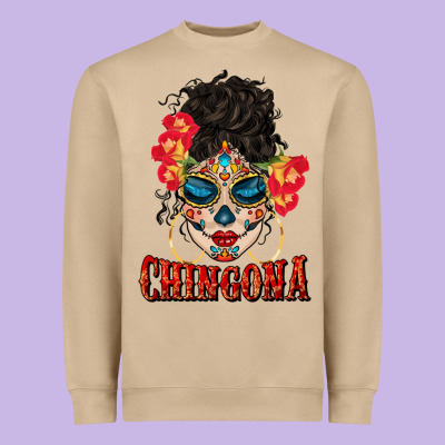 Chingona Latina Bun Mama Heavyweight Sweatshirt Designed By Bundleandbundleshop