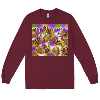Burgundy Mardi Gras with king cake tumbler Long Sleeve Tee - HowdyJamesFarm