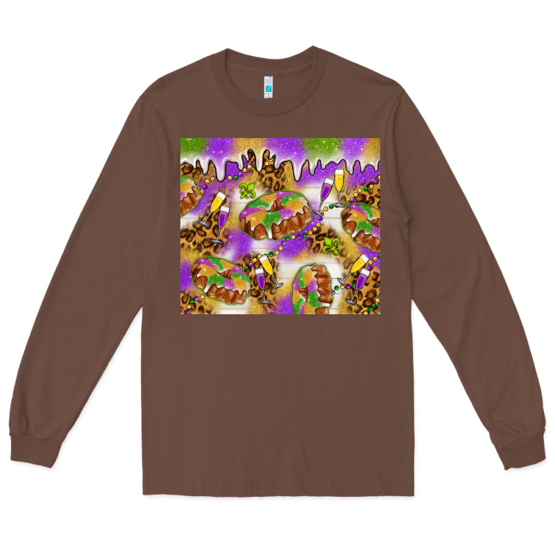 Mardi Gras With King Cake Tumbler Long Sleeve Tee by HowdyJamesFarm | Teevron