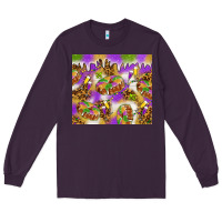 Plum Mardi Gras with king cake tumbler Long Sleeve Tee - HowdyJamesFarm