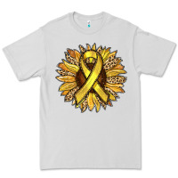 Dove Grey Child Cancer Awareness Sunflower Premium Tee - RanaPortraitStore