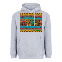 Heather Grey western home wind wheel sunflowers Heavyweight Hoodie - Artiststas
