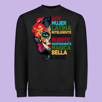 Sugar Skull Women Hispanic Heritage Month Heavyweight Sweatshirt Designed By Bundleandbundleshop