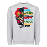 Heather Grey sugar skull women hispanic heritage month Heavyweight Sweatshirt - BundleAndBundleShop