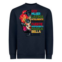 Navy sugar skull women hispanic heritage month Heavyweight Sweatshirt - BundleAndBundleShop