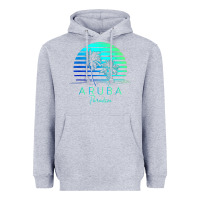 Heather Grey Vintage Aruba Beach Tropical Vibes Vacation Souvenir Gift Heavyweight Hoodie - minhPixels