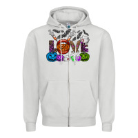 Dove Grey love  halloween Zipper Hoodie - CowhideDigitalArt