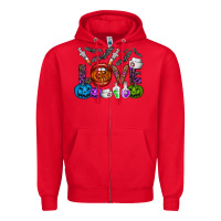 Red love  halloween Zipper Hoodie - CowhideDigitalArt