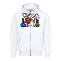 White love  halloween Zipper Hoodie - CowhideDigitalArt