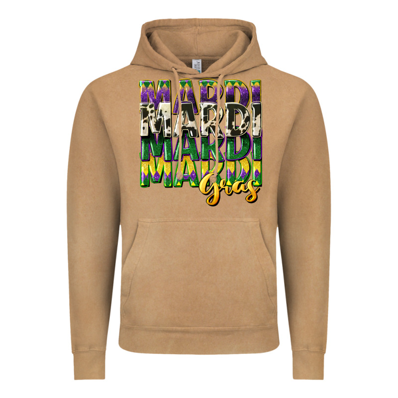 Cowhide Mardi Gras Vintage Hoodie by CowGirlArtShop | Teevron