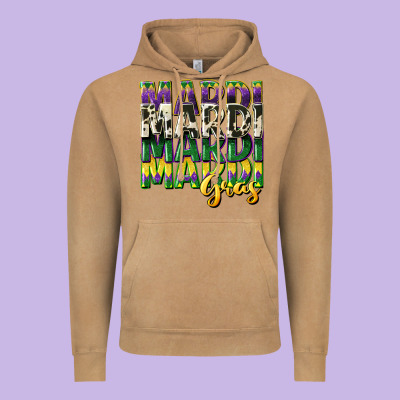 Cowhide Mardi Gras Vintage Hoodie Designed By Cowgirlartshop