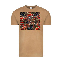Vintage Camel American flag leopard tumbler Vintage Tee - HowdyJamesFarm