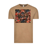 Vintage Coffee American flag leopard tumbler Vintage Tee - HowdyJamesFarm