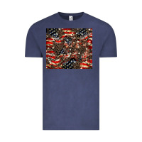 Vintage Denim American flag leopard tumbler Vintage Tee - HowdyJamesFarm