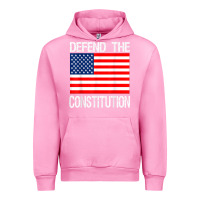 Fuchsia Pink Defend the Constitution US Political Protest Tee Urban Hoodie - minhPixels