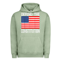 Pigment Oil Green Defend the Constitution US Political Protest Tee Urban Hoodie - minhPixels