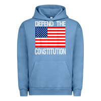 Pigment Pebble Blue Defend the Constitution US Political Protest Tee Urban Hoodie - minhPixels