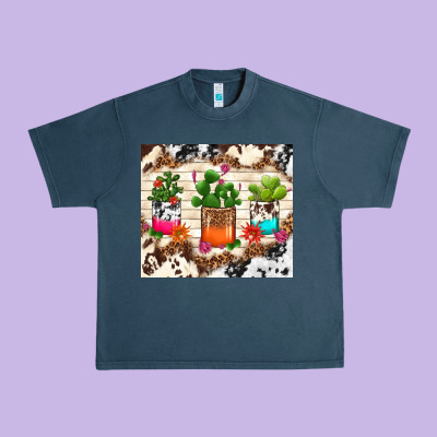 Cowhide Succulent Urban Heavy Tee Designed By Tumblerdesignbyshophia