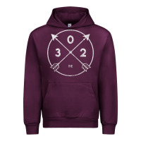 Mauve Wine Delaware Area Code 302 State Pride Souvenir Gift Arrow Urban Hoodie - minhPixels