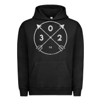 Pigment Black Delaware Area Code 302 State Pride Souvenir Gift Arrow Urban Hoodie - minhPixels