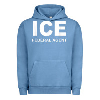 Pigment Pebble Blue ICE Federal Agent Halloween Costume Police Immigration Shirt Urban Hoodie - minhPixels