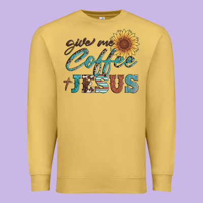 Give Me Coffee And Jesus Premium Sweatshirt Designed By Artiststas