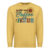 Antique Gold give me coffee and jesus Premium Sweatshirt - Artiststas