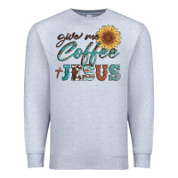 Heather Grey give me coffee and jesus Premium Sweatshirt - Artiststas