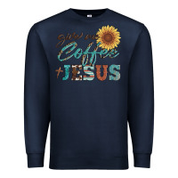 Navy give me coffee and jesus Premium Sweatshirt - Artiststas