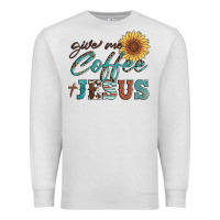 Oatmeal Heather give me coffee and jesus Premium Sweatshirt - Artiststas