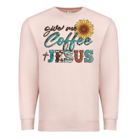 Pale Pink give me coffee and jesus Premium Sweatshirt - Artiststas