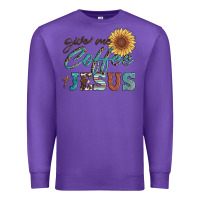 Purple give me coffee and jesus Premium Sweatshirt - Artiststas