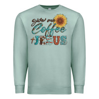 Seafoam give me coffee and jesus Premium Sweatshirt - Artiststas
