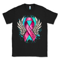 Black cancer ribbon with angel wings Classic Tee - NancyCooperArtShop
