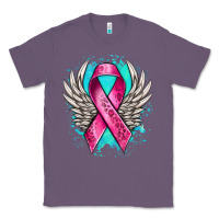 Lavender cancer ribbon with angel wings Classic Tee - NancyCooperArtShop