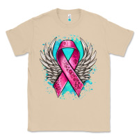 Mushroom cancer ribbon with angel wings Classic Tee - NancyCooperArtShop
