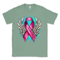 Sage cancer ribbon with angel wings Classic Tee - NancyCooperArtShop