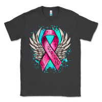 Smoke cancer ribbon with angel wings Classic Tee - NancyCooperArtShop
