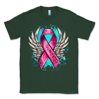 Sports Green cancer ribbon with angel wings Classic Tee - NancyCooperArtShop