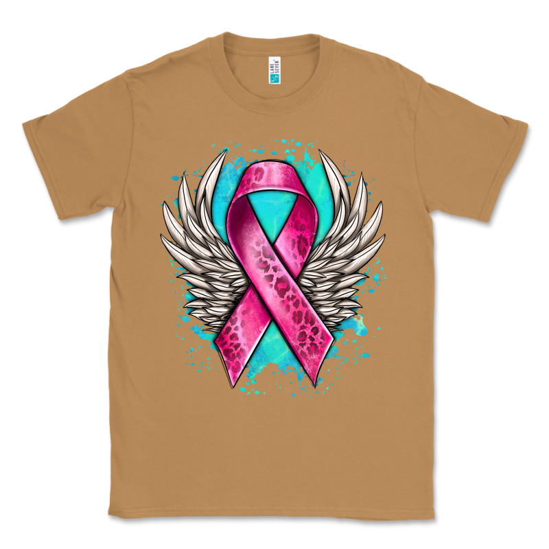 Cancer Ribbon With Angel Wings Classic Tee by NancyCooperArtShop | Teevron