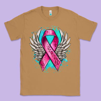 Cancer Ribbon With Angel Wings Classic Tee Designed By Nancycooperartshop