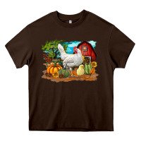 Chocolate Brown Fall Chicken Heavy Core Tee - LillyAllenDesigns