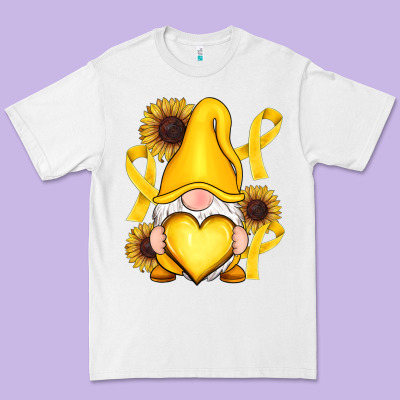 Childhood Cancer Gnome Premium Tee Designed By Ranaportraitstore