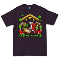 Plum with god all things are possible santa baby jesus Premium Tee - Jasminsmagicworld