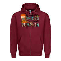 Burgundy whatever spices your pumpkin Zipper Hoodie - CowhideDigitalArt